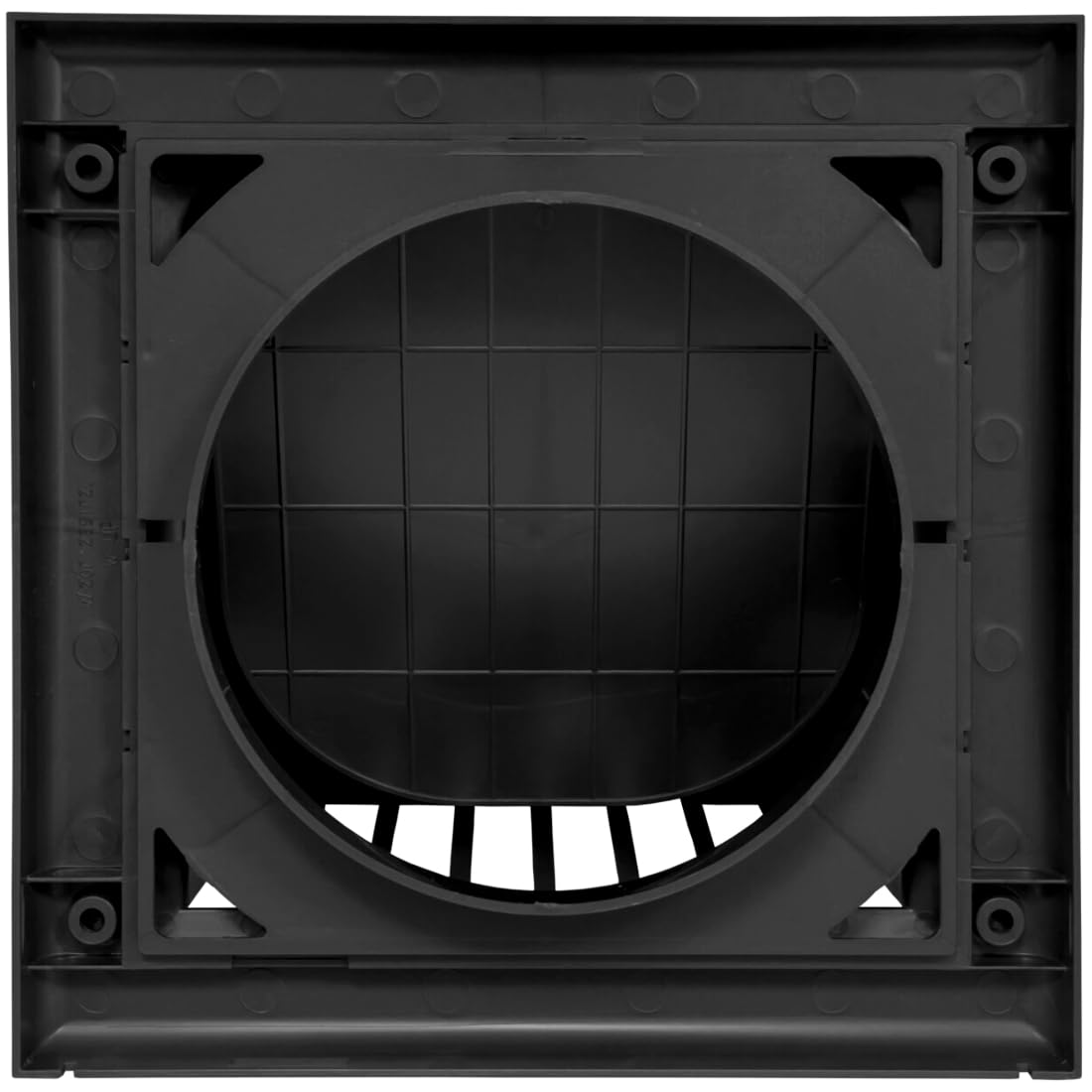 Black Gravity Flap for 125 mm / 5" Round Wall Outlet - Ventilation Duct Cover with Non-Return Shutters and Rear Spigot