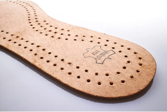 Genuine Brown Leather Shoe Insoles with Activated Carbon I Shoe Insole with Odour Control I Breathable (Size: UK 6 / EU 39)