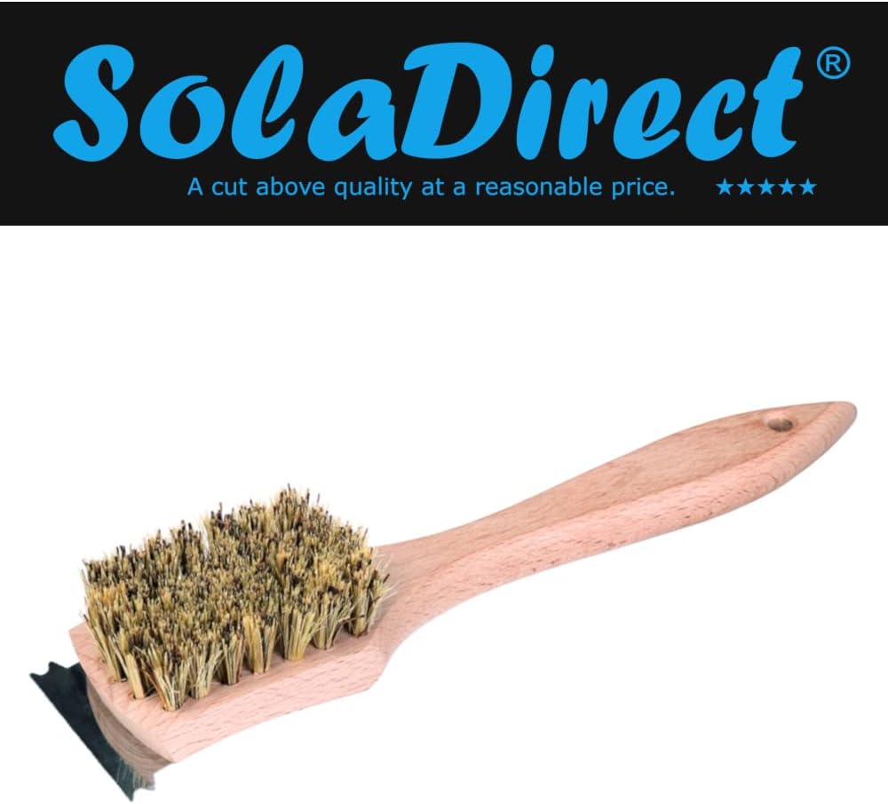 BBQ Barbecue Grill Cleaning Brush with Metal Scraper Barbecue Bristles Cleaner for Easier and Effective Clean