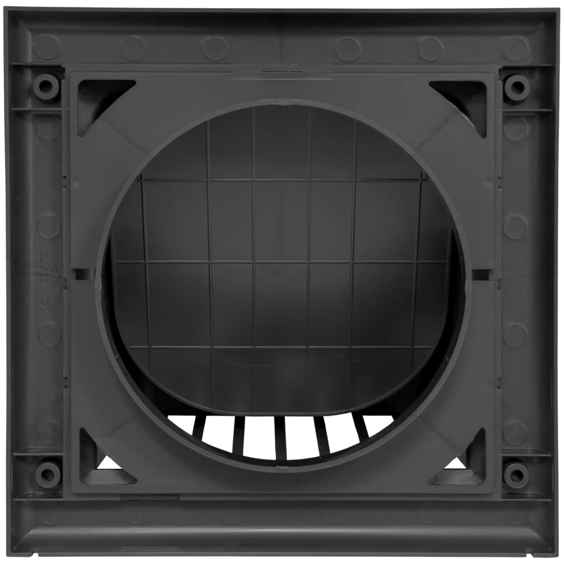 Grey Gravity Flap for 125 mm / 5" Round Wall Outlet - Ventilation Duct Cover with Non-Return Shutters and Rear Spigot