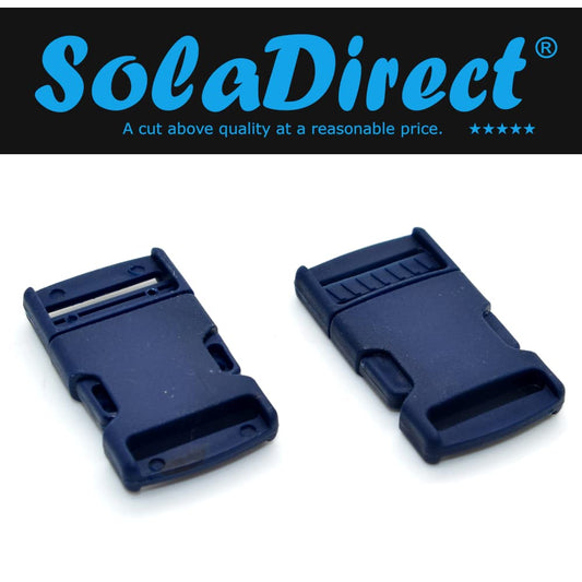 Side Release Buckles Clips for 20 mm Webbing, Luggage, Back Pack / Rucksack, Straps (Blue Navy, 10 pieces)