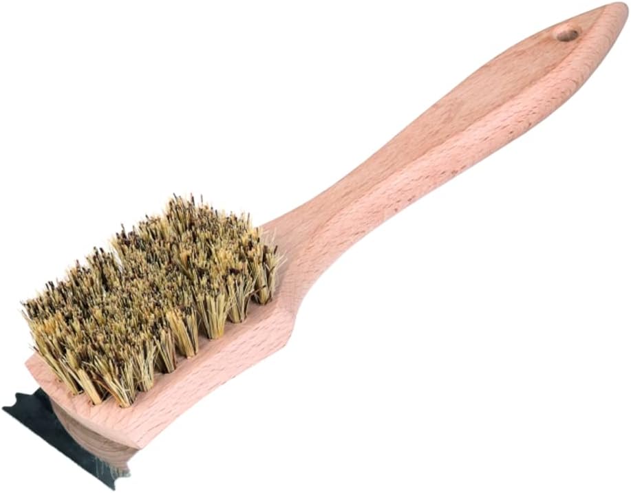 BBQ Barbecue Grill Cleaning Brush with Metal Scraper Barbecue Bristles Cleaner for Easier and Effective Clean
