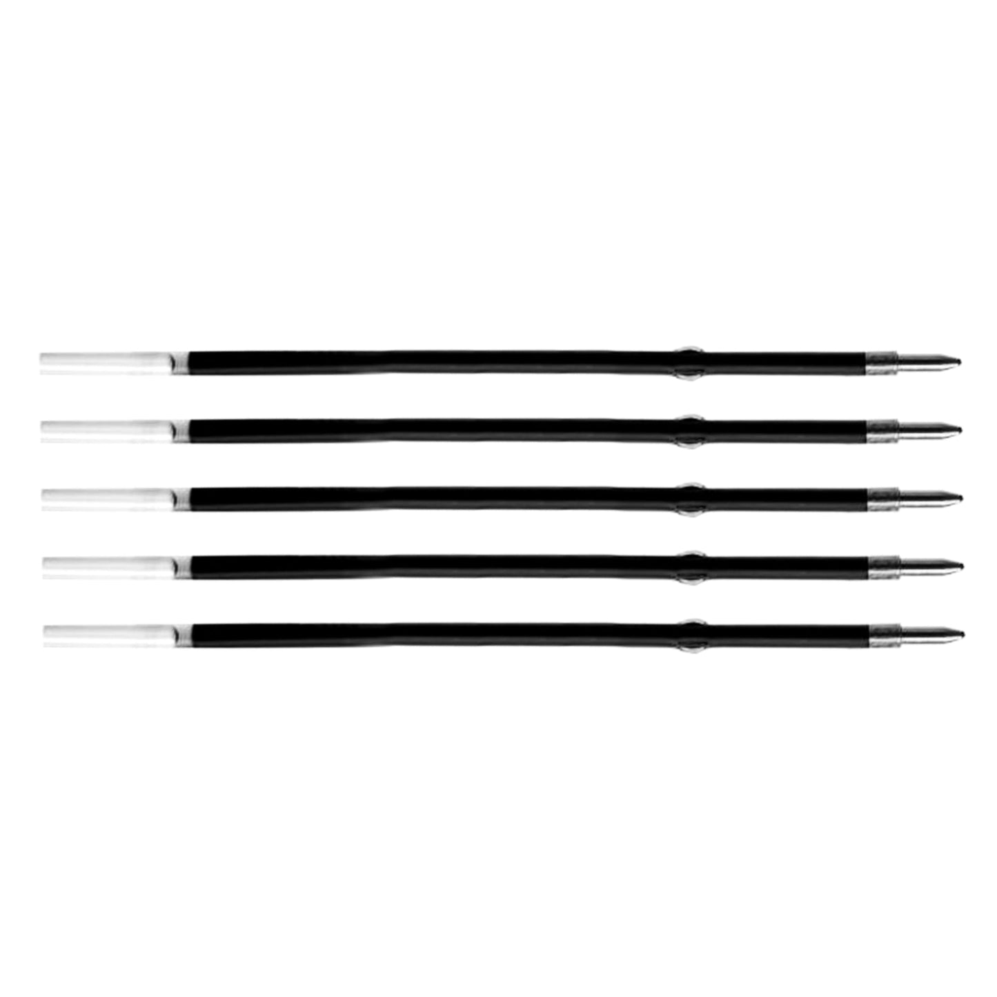 5 Pcs Ballpoint Pen Refills, Length 107 mm, Retractable Pen Refills, Smooth Writing, Smudge Free Ballpoint Pen Refills (Black)