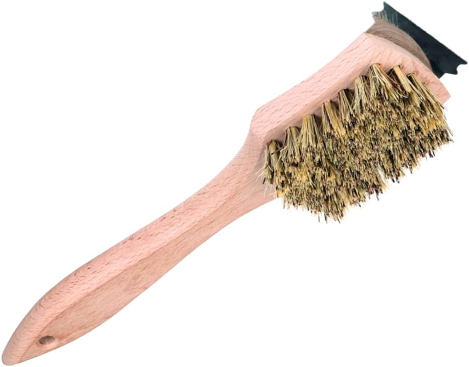 BBQ Barbecue Grill Cleaning Brush with Metal Scraper Barbecue Bristles Cleaner for Easier and Effective Clean