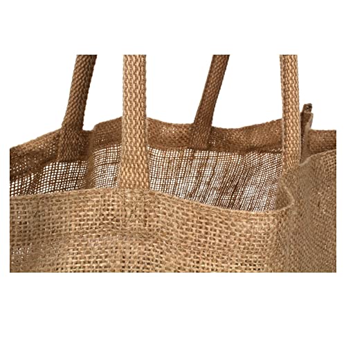 Pack of 1 Jumbo Large Natural Hessian Jute Bag 36 x 42 x 15 cm (Natural Interior)