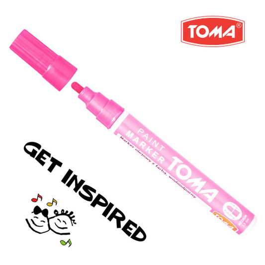 Pink Oil-Based Paint Marker Pen Permanent - 2.5mm Round Tip, Fast-Drying Waterproof Ink - Universal for All Surfaces