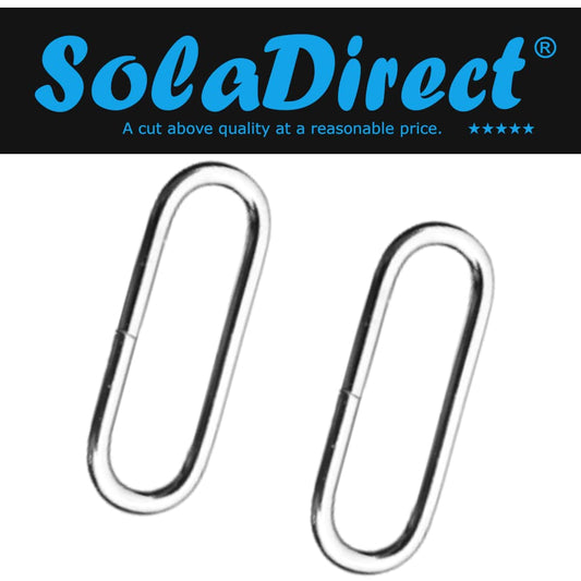 2 x 10 mm Oval Loops Buckles for Webbing Strap, Metal, Silver