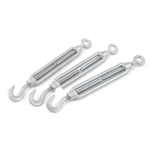 2 pcs of M10 Hook - Eye Turnbuckle Tensioner for Wire Tension Garden Rope Hooks Cable Garden Support Wire Turnbuckle Strainer