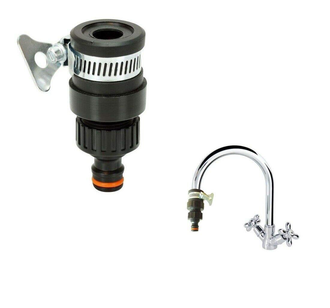 18 - 22 mm Universal Tap Connector Adapter Mixer Kitchen Garden Hose Fitting Clamp