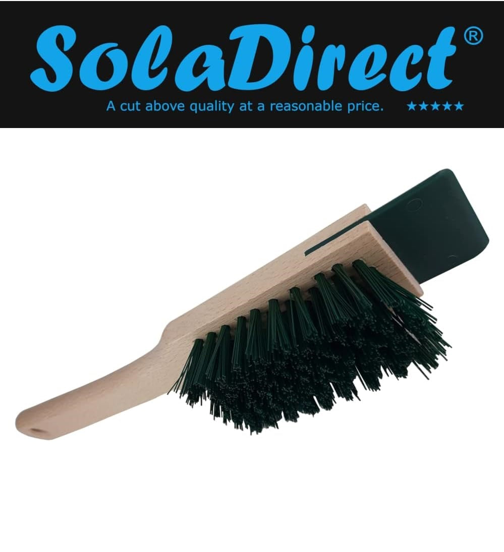 Lawnmower Cleaning Brush with Scraper for Cleaning Lawnmowers, Scarifiers and Other Garden Tools