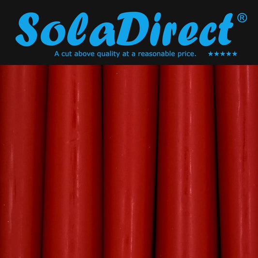 Tapered Dinner Candles, Pack of 10, Unscented, Long Burning Time, 24 cm / 9.45" (Red, Matt)