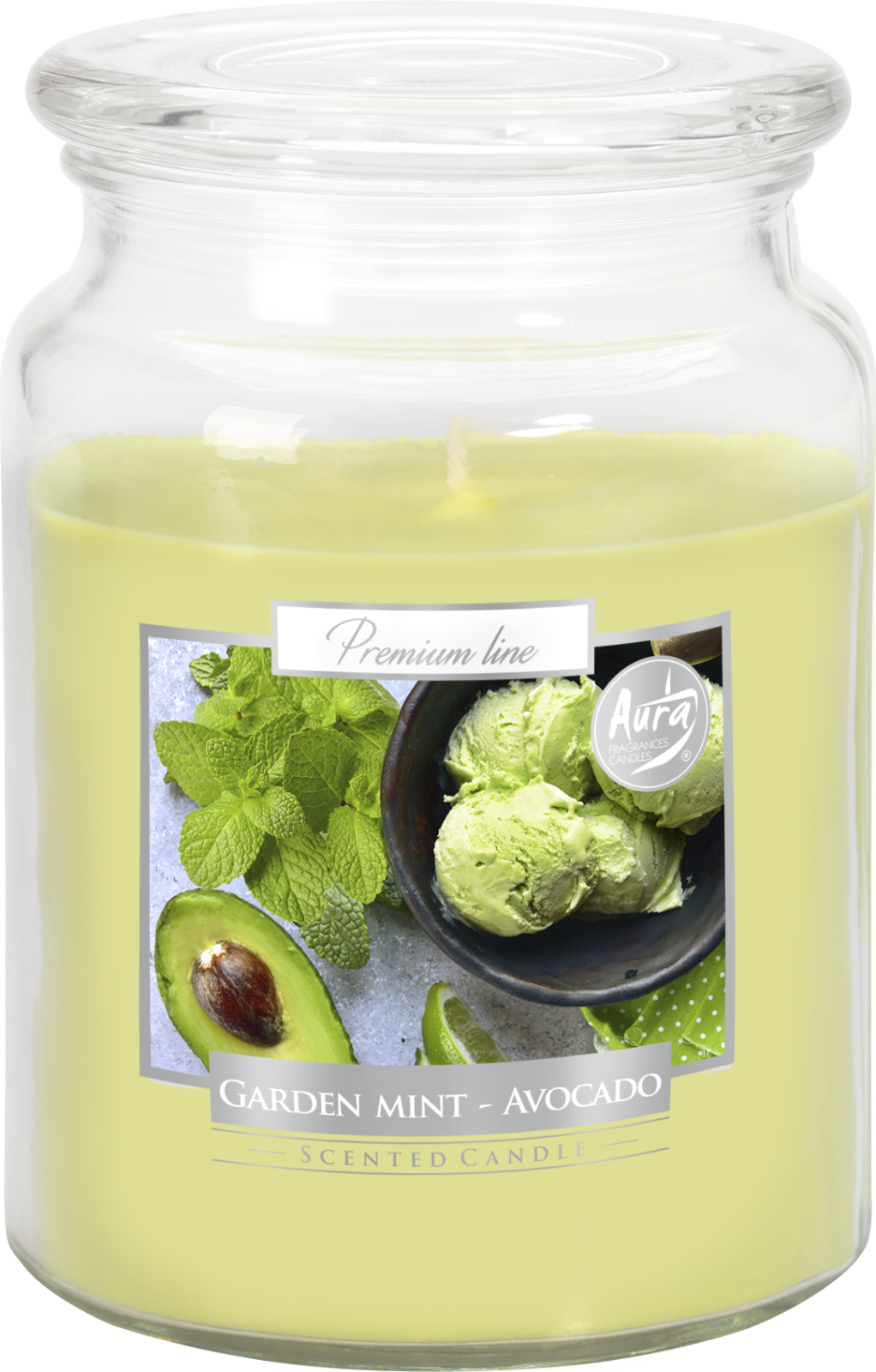 18oz Large Scented Candle In Glass Jar Fragrance Aromatic 100 Hr Burn Time (Garden Mint Avocado)