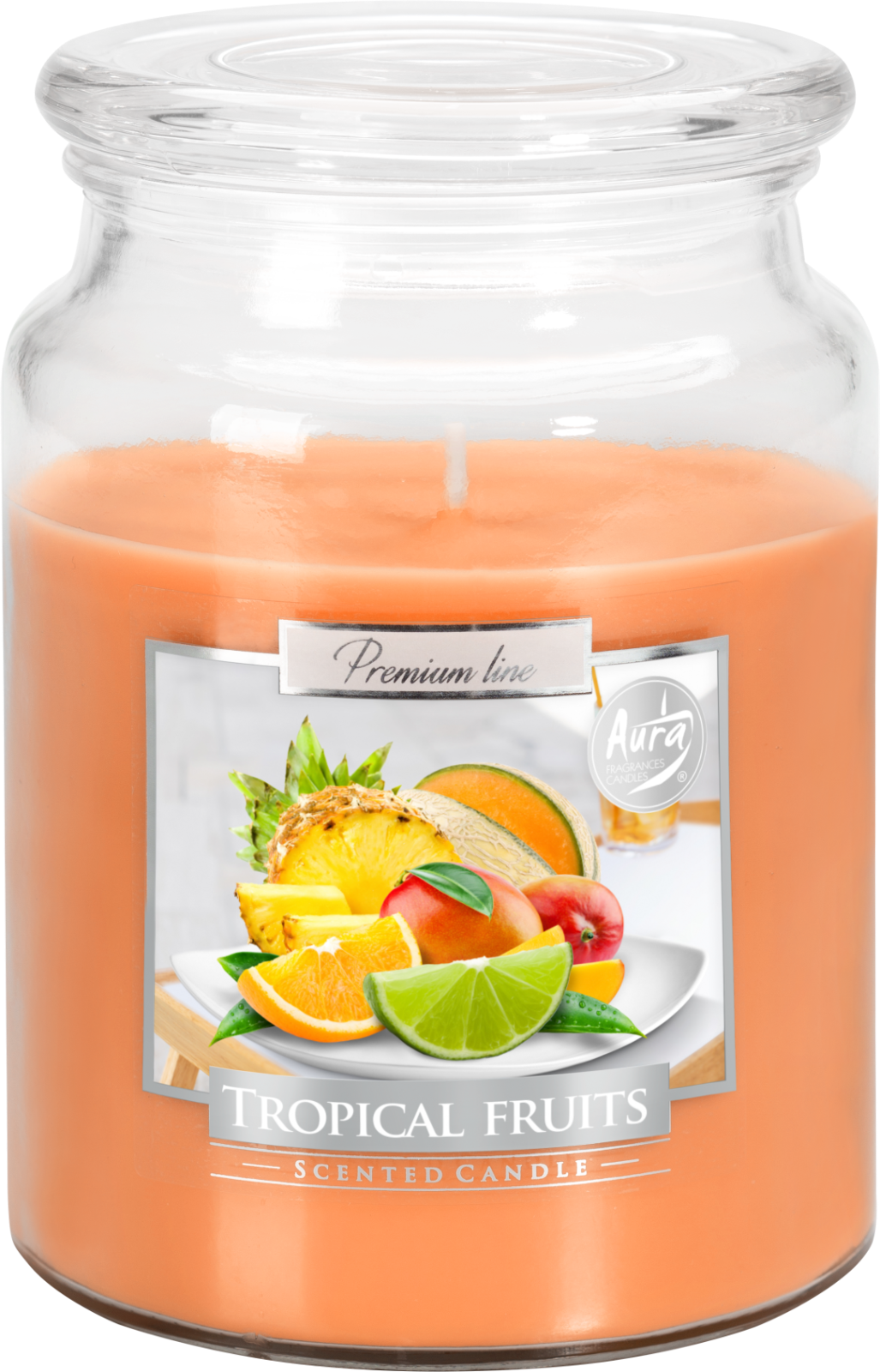 18oz Large Scented Candle In Glass Jar Fragrance Aromatic 100 Hr Burn Time (Tropical Fruits)