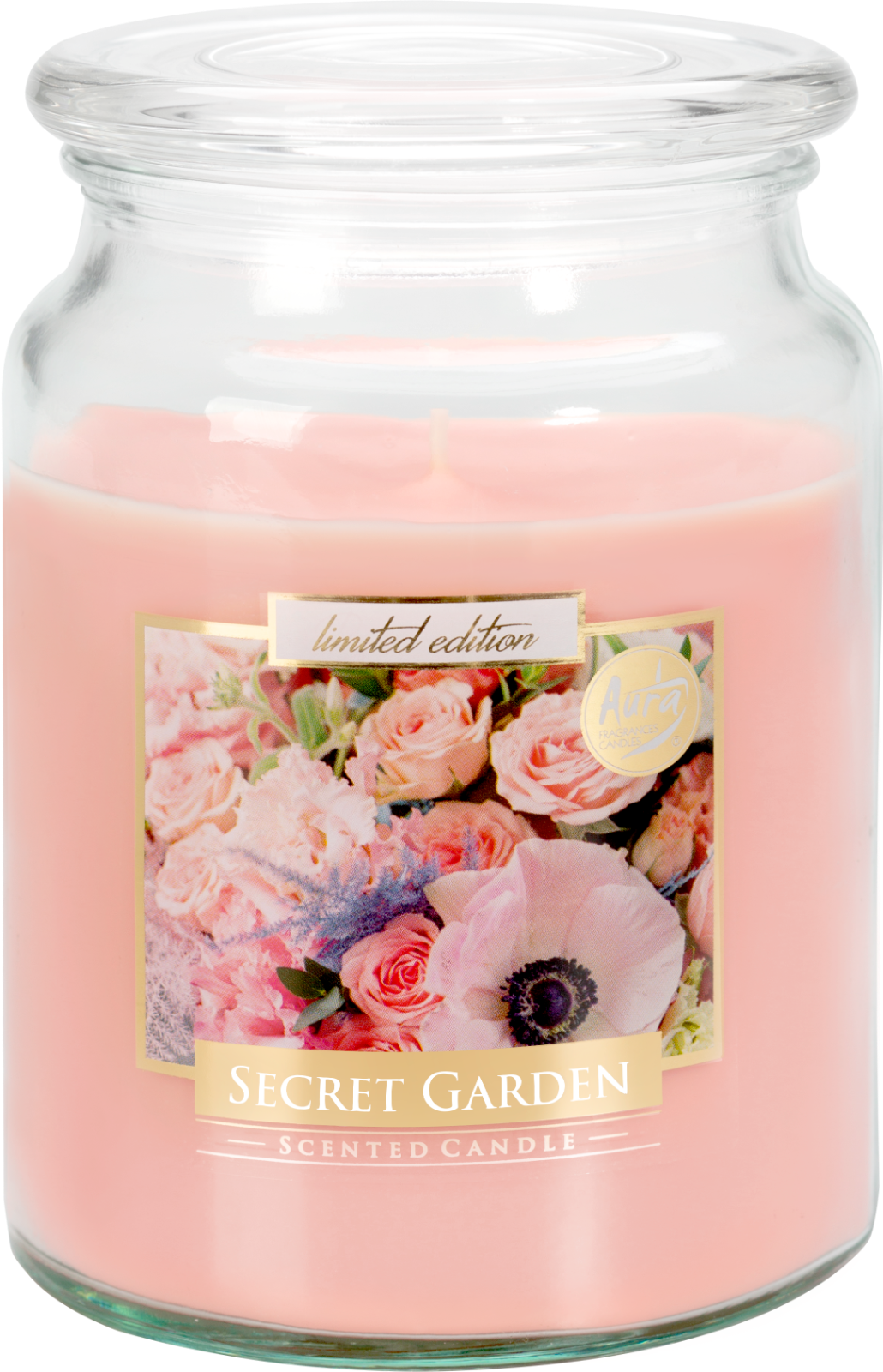 18oz Large Scented Candle In Glass Jar Fragrance Aromatic 100 Hr Burn Time (Secret Garden)