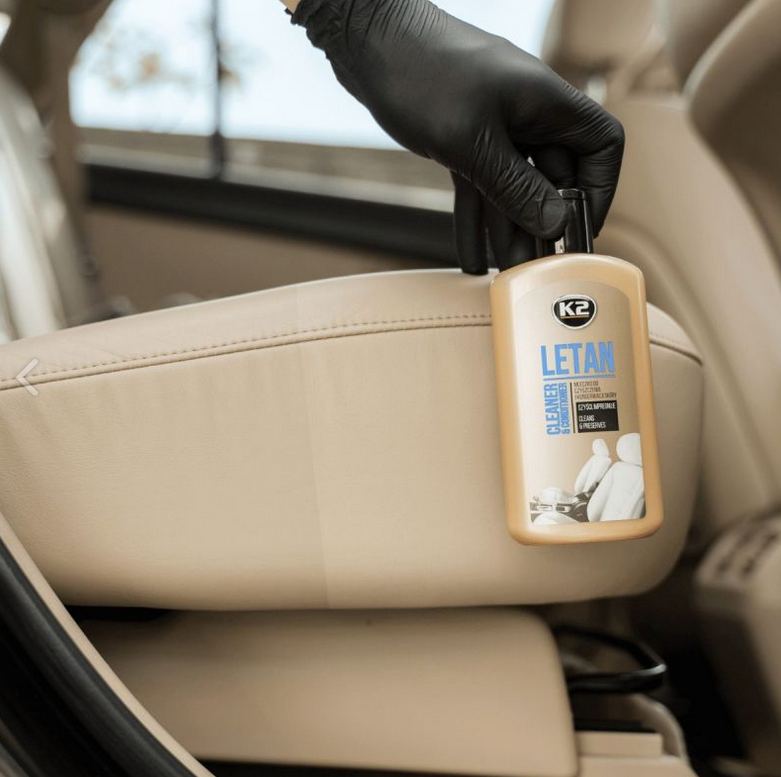 K2 Letan 250ml Leather Cleaner and Conditioner - Leather Care Milk for Car Seats, Upholstery, Bags, Furniture and Smooth Leather