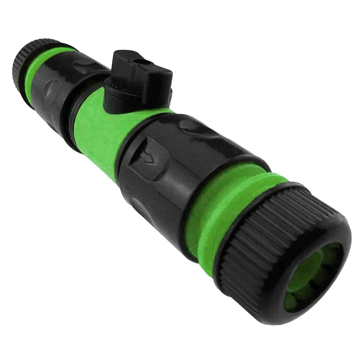 In-Line Shut-Off Valve for Join Garden Hose Pipe Tube, Double Male Connector Valve Extender & Hose Connectors (Green, Pack of 2)