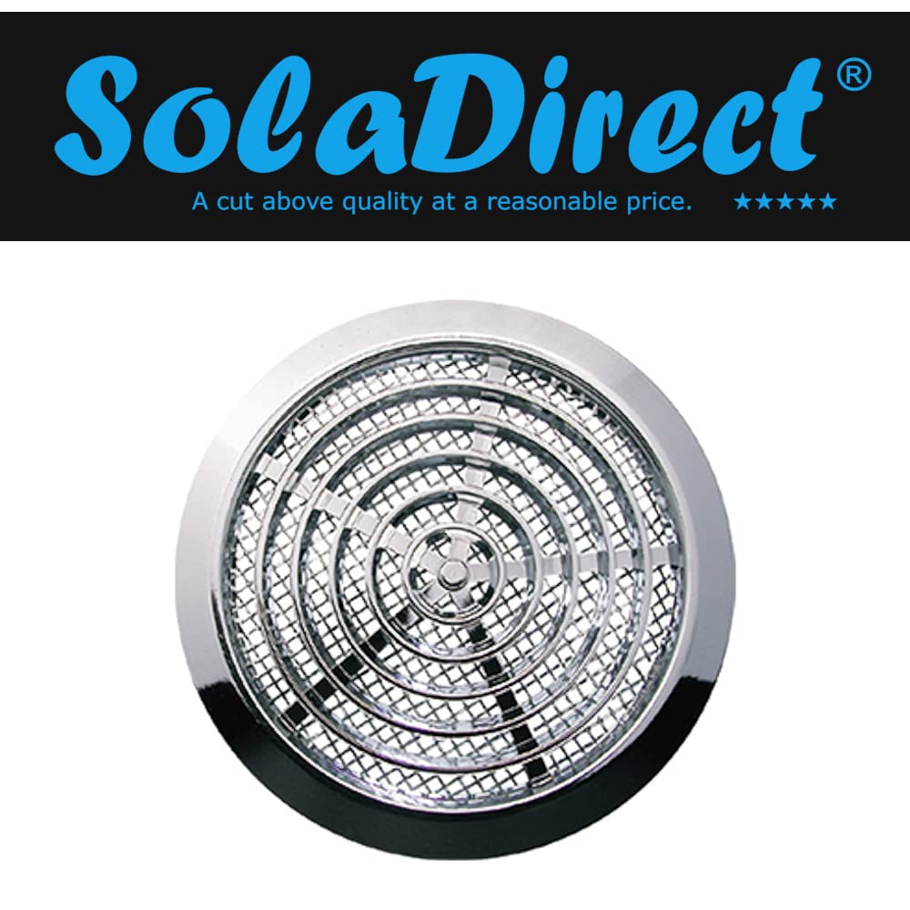 Chrome Mini Round Air Vent Grille 80mm with Flange and Fly Screen Ventilation Cover