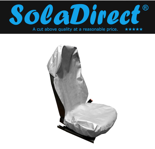 Universal Waterproof Oil-Proof Garage Car Seat Cover - Heavy Duty Protection for Mechanics, Construction Workers (Silver)