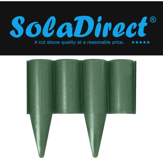 Green Lawn Edging Border Palisade - 2.5 metres / 8.2 ft Long - Garden Fencing with Wood Log Texture and Ground Stakes
