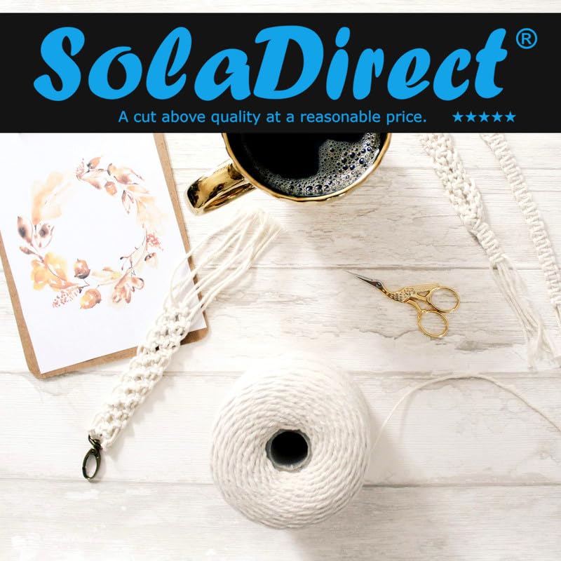 Premium Green Macrame Cord Twine, 100 m / 328 ft of 5 mm Thick Natural Cotton Thread Yarn Macrame Rope (Reel)