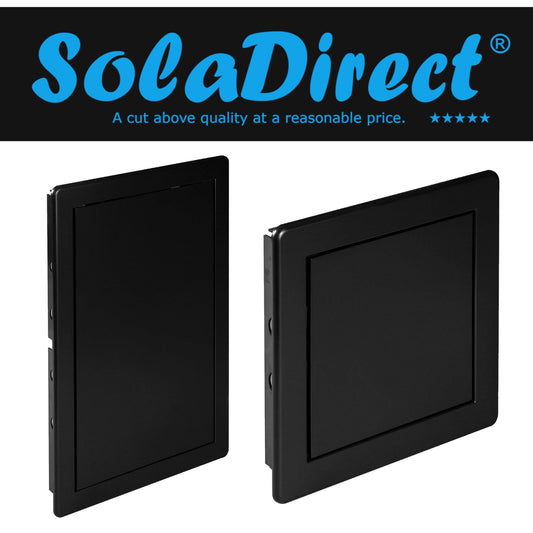 Black Access Panel, 200 mm x 200 mm Revision Door, Gas Water Electricity Service Inspection Hatch Cover, Tough and Durable ABS