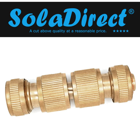 Hose Fitting Repair Set 2 x Brass Garden Water Hose 1/2" Quick End Connector & 1 x Brass Double Male Hose Connector