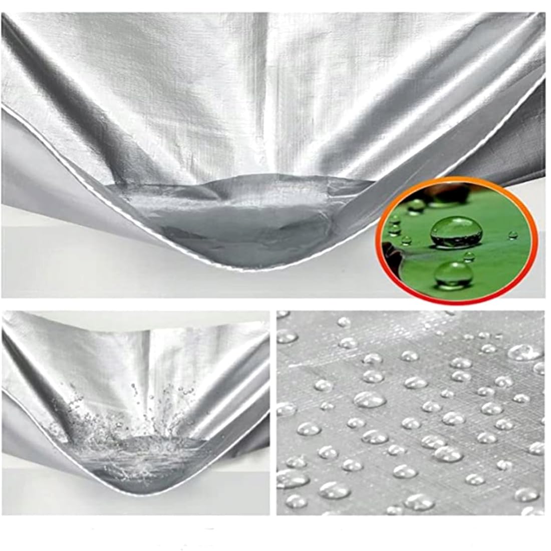 5 x 5 m Tarpaulin Cover Heavy-Duty 260GSM Extra Thick, Waterproof, Frost-Resistant + 4 Tarp Clips + 10m / 30ft Bungee Cord