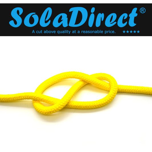 5mm x 10 metres / 32.8 ft of Yellow Polypropylene Rope, Solid Braided Poly Rope Cord Twine for Boating, Yachting, Camping