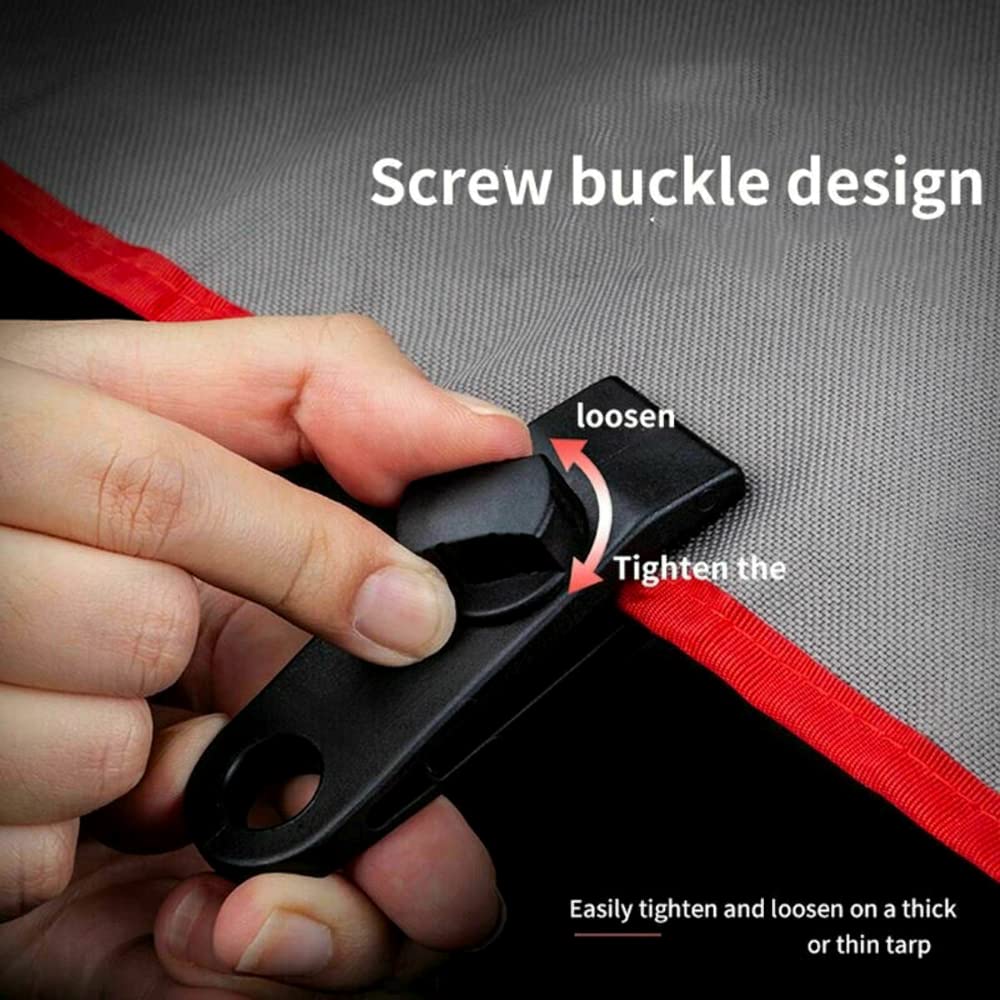 Tarpaulin Clips Heavy Duty Tarp Clips Crocodile Mouth Tent Clips Multipurpose with Tighten Lock Grip Thumb Screw (Pack of 8)