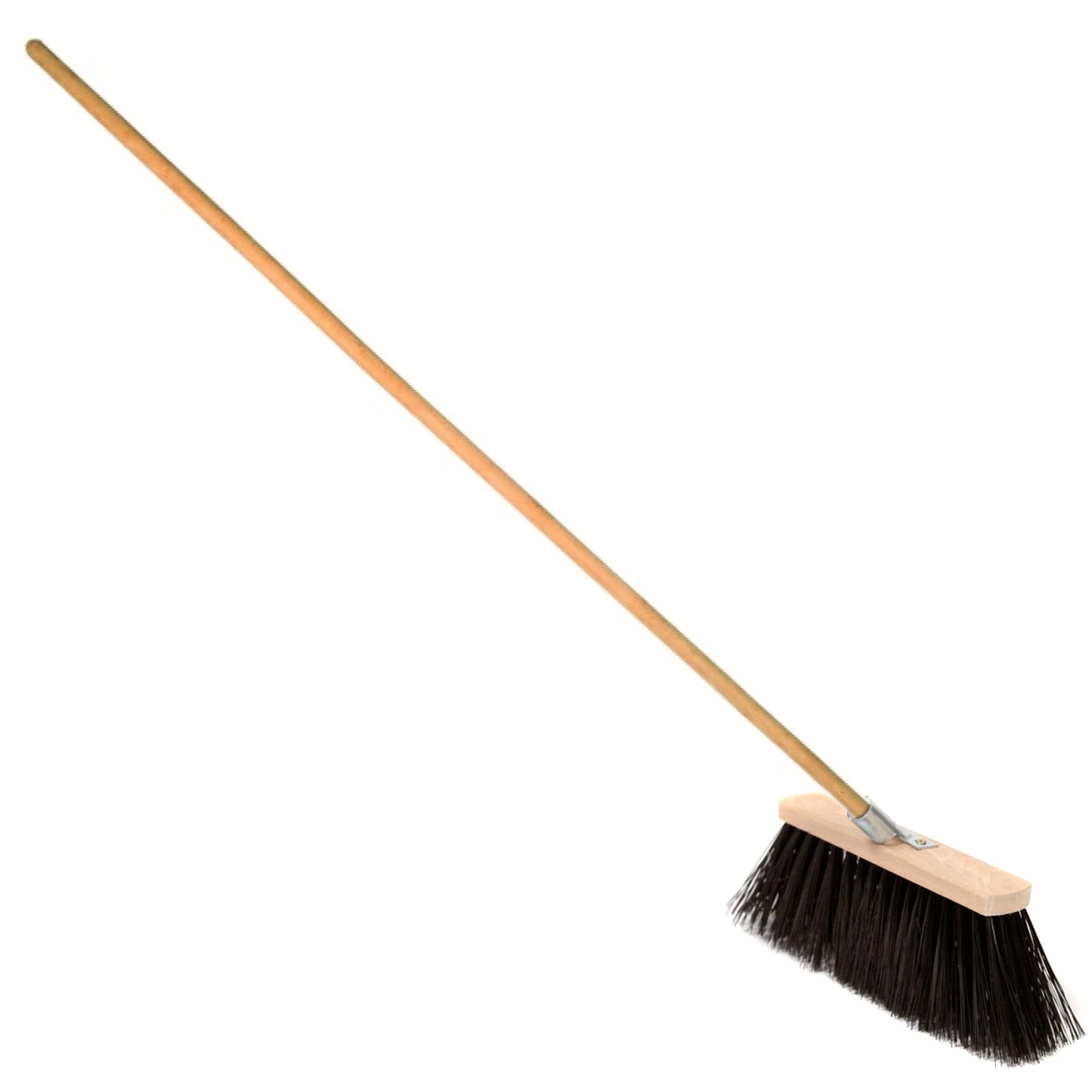 Traditional Wooden Broom with Extra Long Medium Soft Bristles (30 cm / 12 in, With Handle)