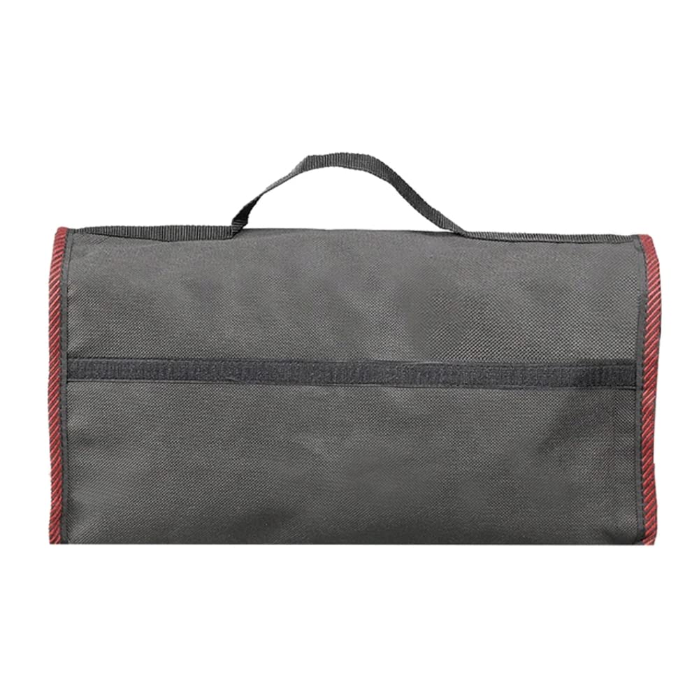 Car Boot Organiser Bag Anti Slip Foldable for Boot Storage Case Tool Bag Boot Tidy Bag, Suitable for All Vehicles, Black & Red (M)