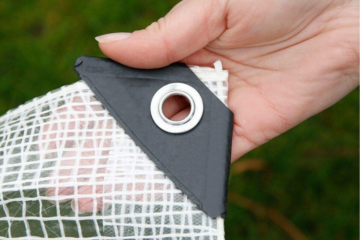 1.5 x 2 m Tarpaulin Waterproof Heavy Duty Cover Ground Sheet Camping with 4 Tarp Clips + 10m / 30ft Bungee Cord (Clear - 100GSM)