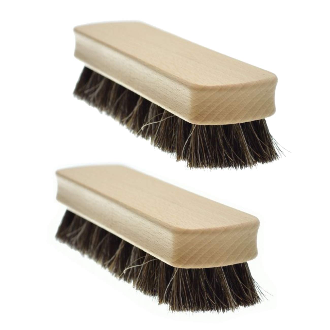 2 x Shoe Shine Brushes Horse Hair Polishing Buffing Shoes Brushes
