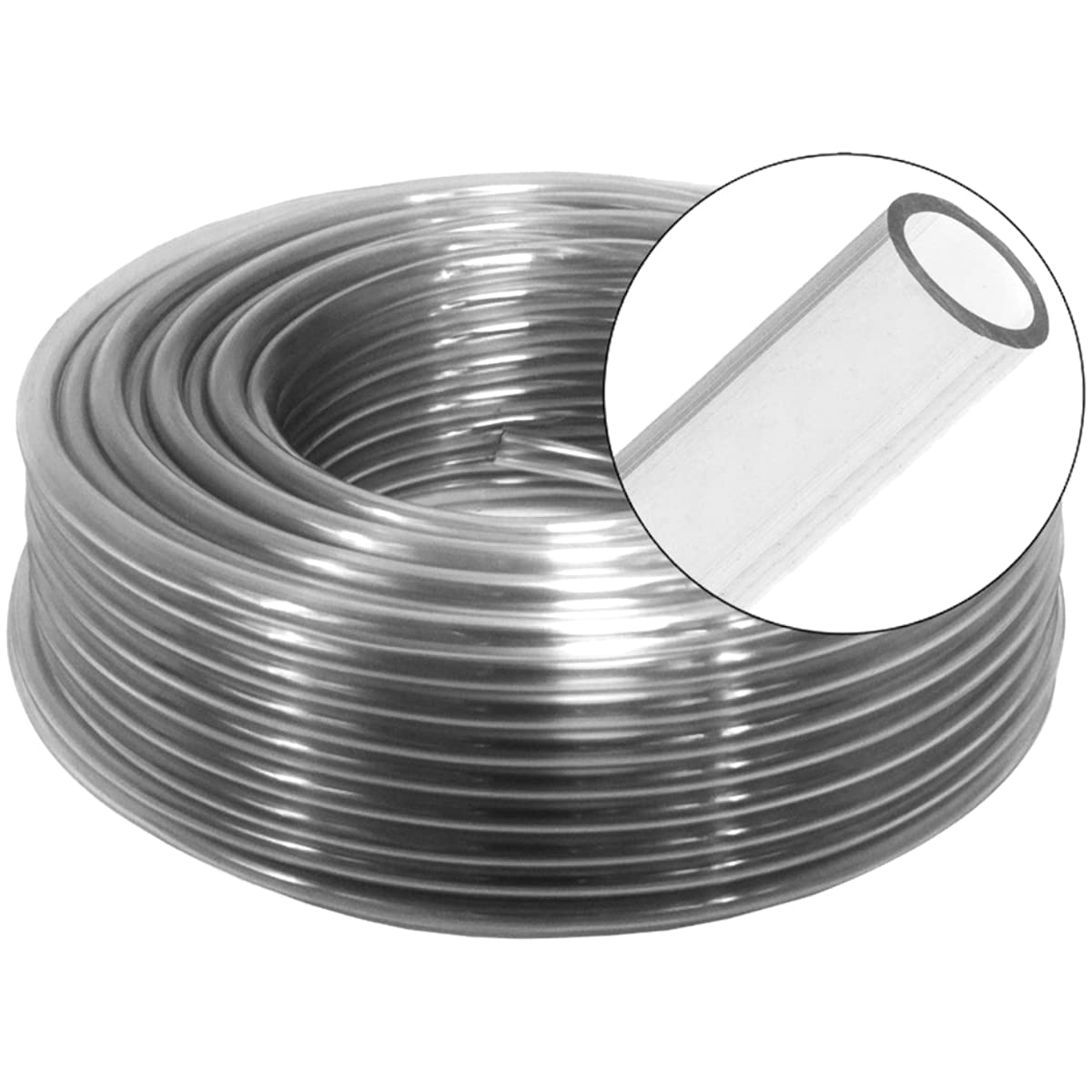 2 m / 6.5 ft of Air Line for Fish Tank Aquarium Pond Air Pump - 4 mm ID / 6 mm OD - Food Grade Non-Toxic Clear PVC Hose Pipe Tube