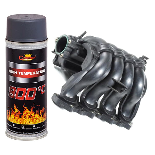 2 x 400 mL Grey Anthracite Heat-Resistant Enamel Paint Silicone-Based Up to 800 C - High Temperature Metal Coating