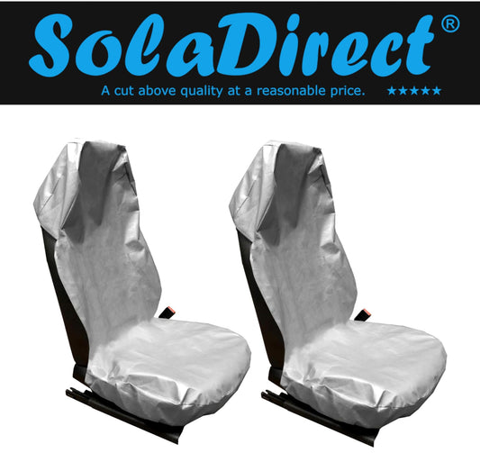 2 pcs Universal Waterproof Oil-Proof Garage Car Seat Cover - Heavy Duty Protection for Mechanics, Construction Workers (Silver)