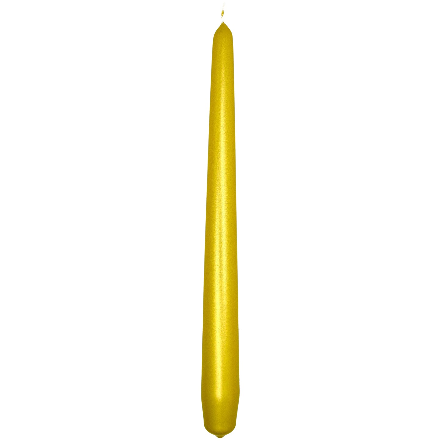 Tapered Dinner Candles, Pack of 10, Unscented, Long Burning Time, 24 cm / 19.45" (Gold, Metallic)