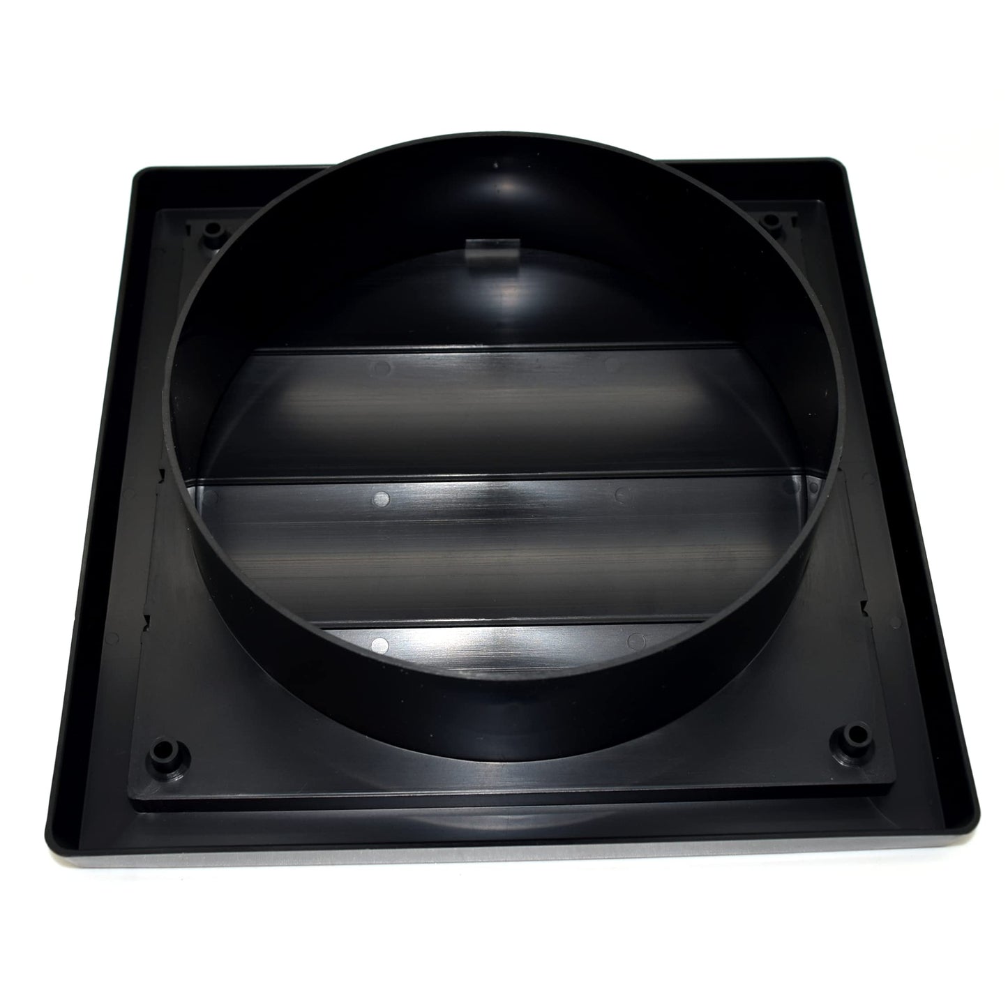 Black Gravity Grille 150 mm / 6" External Ducting Air Vent with Round Spigot and Non-Return Gravity Shutters for Extractor Fans