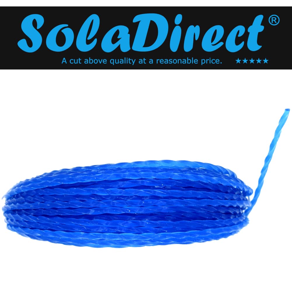 Trimmer Line Strimmer Line Heavy-Duty Twist Shaped Low Noise for Grass Trimmers and Brushcutters (Blue, 1.6 mm x 15 metres)