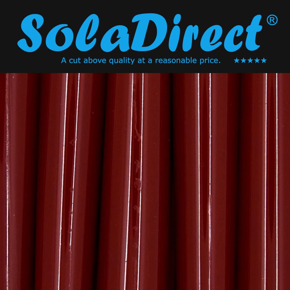 Tapered Dinner Candles, Pack of 10, Unscented, Long Burning Time, 24 cm / 19.45" (Burgundy, Varnished)