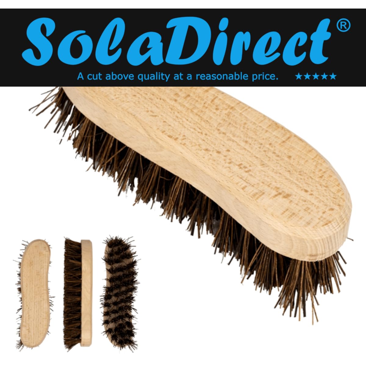 2 x Wooden Scrubbing Brush, Large Hard Bristle Brush, Stiff Bassine, Scrubbing Brush for Cleaning Hard Surfaces, Floors, Walls