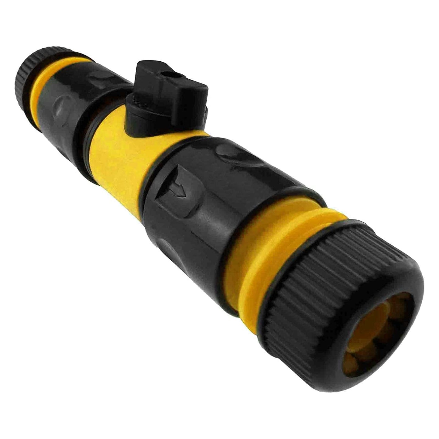 In-Line Shut-Off Valve for Join Garden Hose Pipe Tube, Double Male Connector Valve Extender & Hose Connectors (Yellow, Pack of 2)