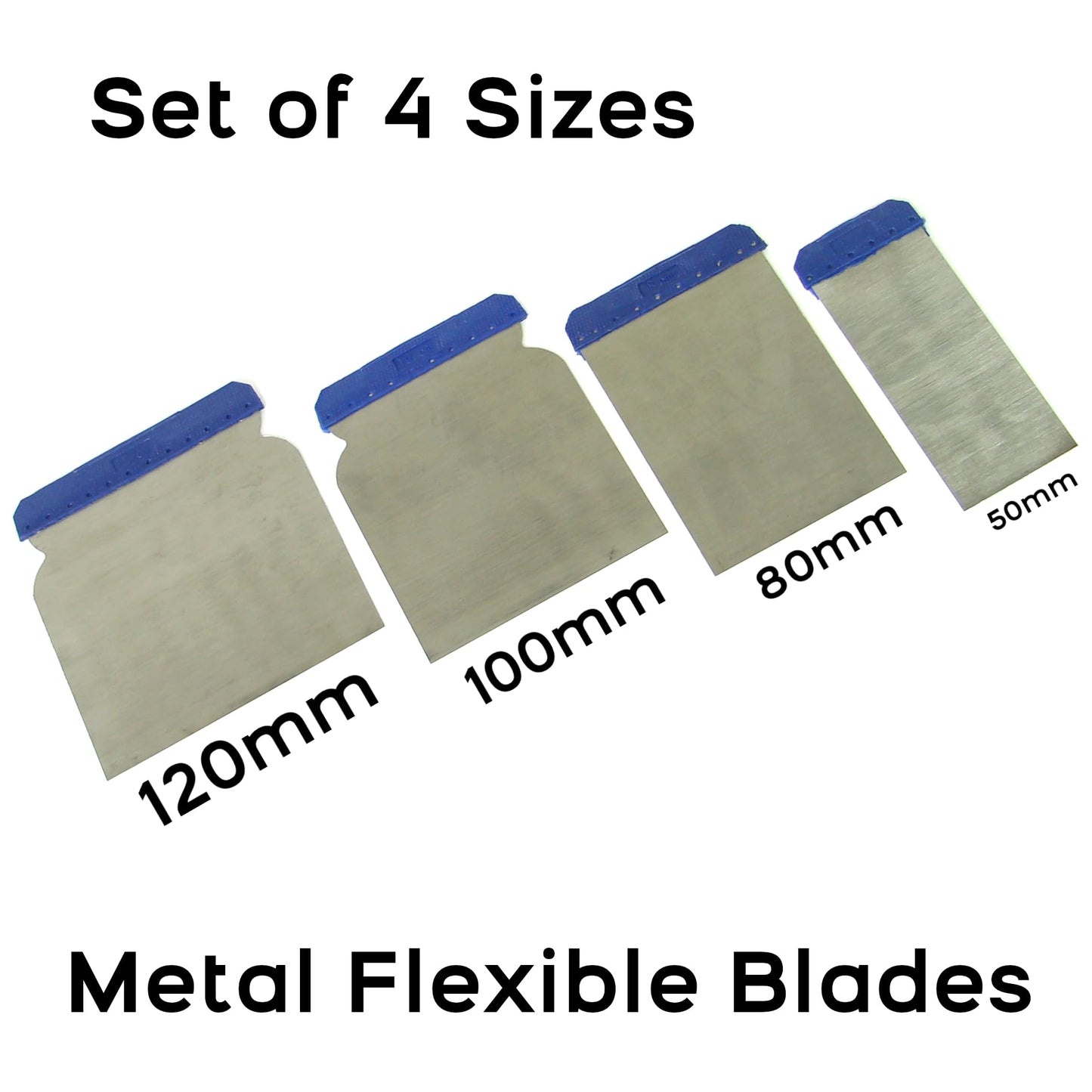 Filling Knives Metal Putty Spatulas, Set of 4, Scraper / Plaster / Drywall / Crack Filler Applicators Spreaders