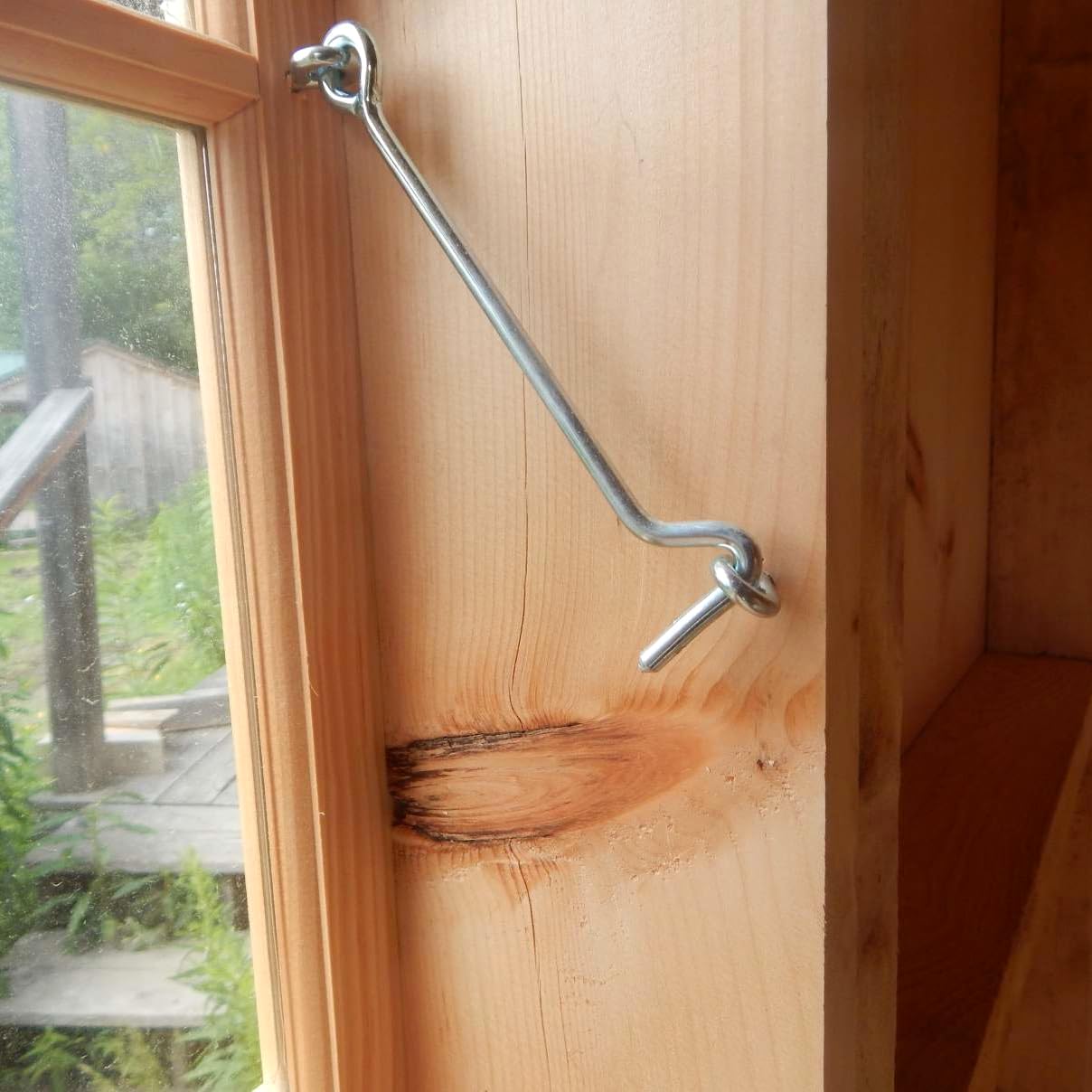 4 x Steel Cabin Hook and Hook and Eye Latch, 15cm / 6" Long, Shed Door Latch Heavy Duty, Gate Latch for Wooden Gates, Window Brace