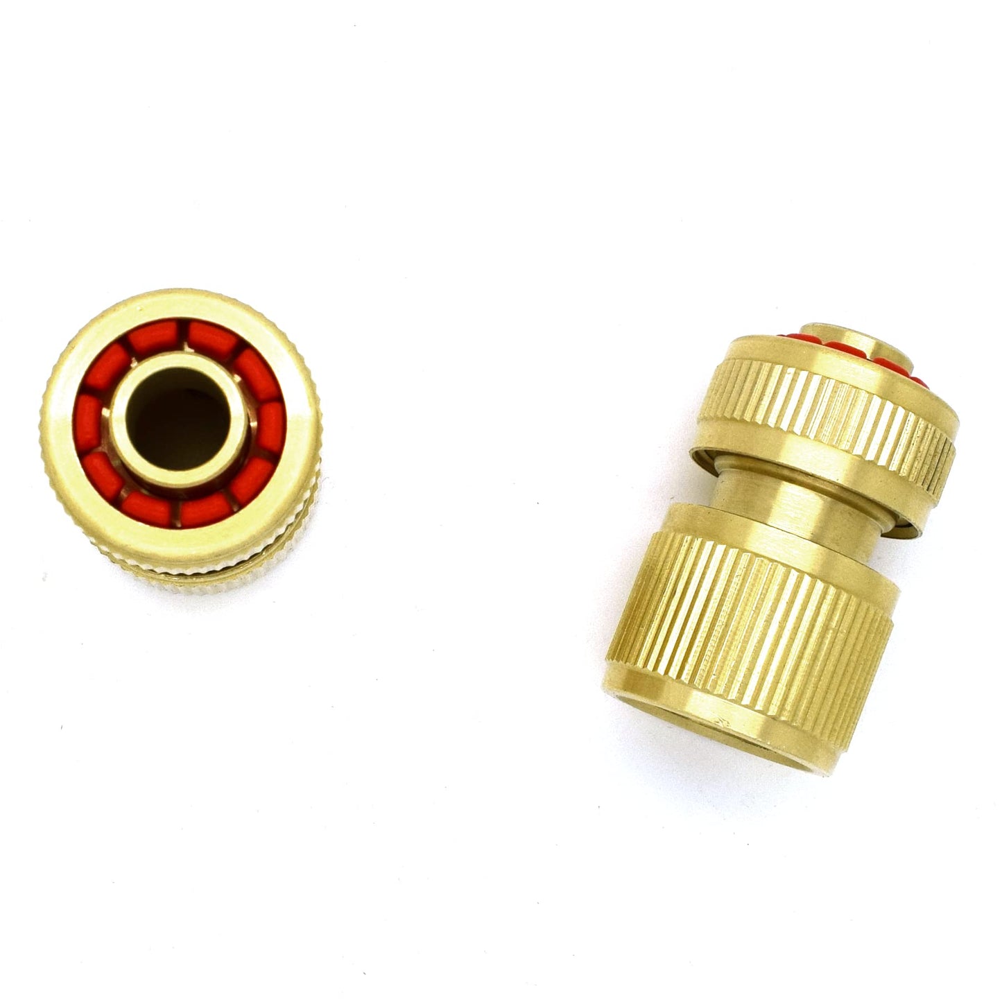 2 pcs Brass Hose Connector Hose End Quick Connect Fitting 1/2" Hose Pipe Quick Connector for Gardening, Home Watering, Car Washing