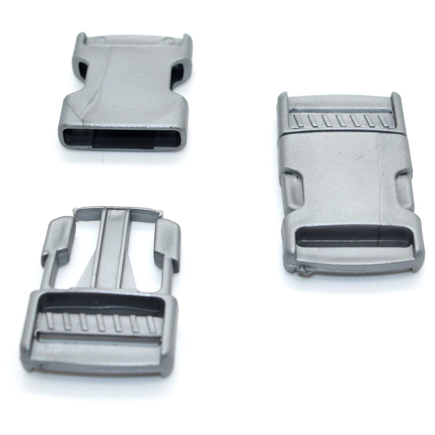 Side Release Buckles Clips for 25 mm / 1 in Webbing, Luggage, Back Pack / Rucksack, Straps (Grey, 10 pieces)