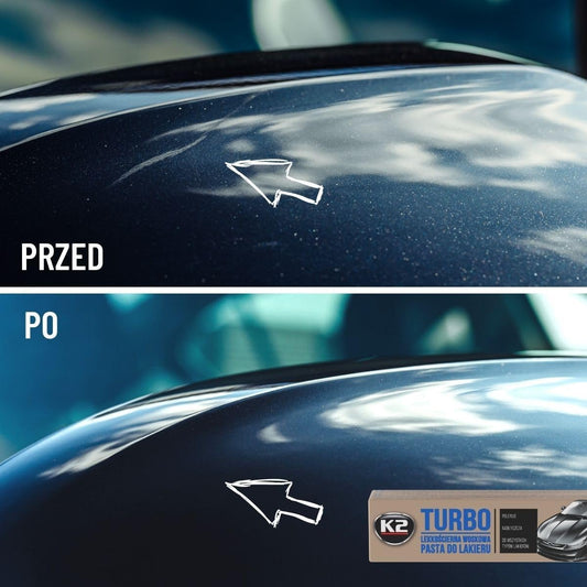 K2 Turbo 120g Light Abrasive Wax Paste - Car Paint Polish and Scratch Remover for Fine Marks