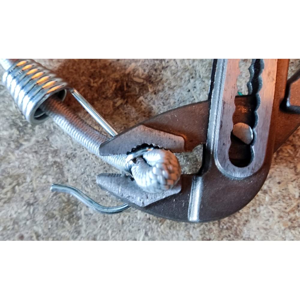 Steel Bungee Shock Cord Hook Spiral Wire Hooks End for 8 mm Elastic Rope Strapping Tape (8 mm, 6 pieces)