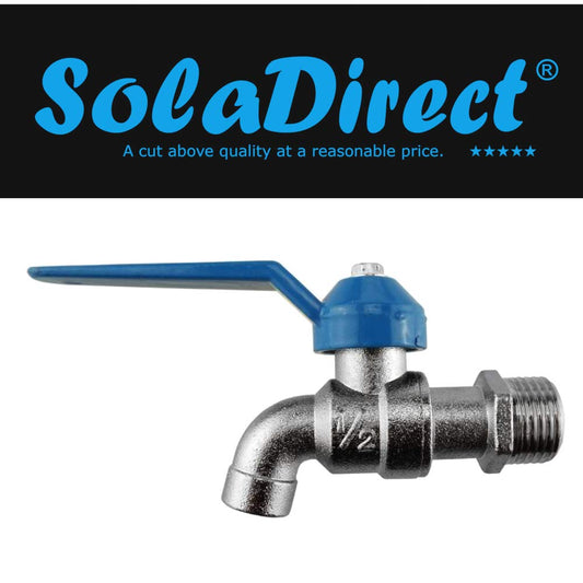 1/2" Outside Basic Garden Tap with Lever Turn On/Off Nickle Plated Zinc