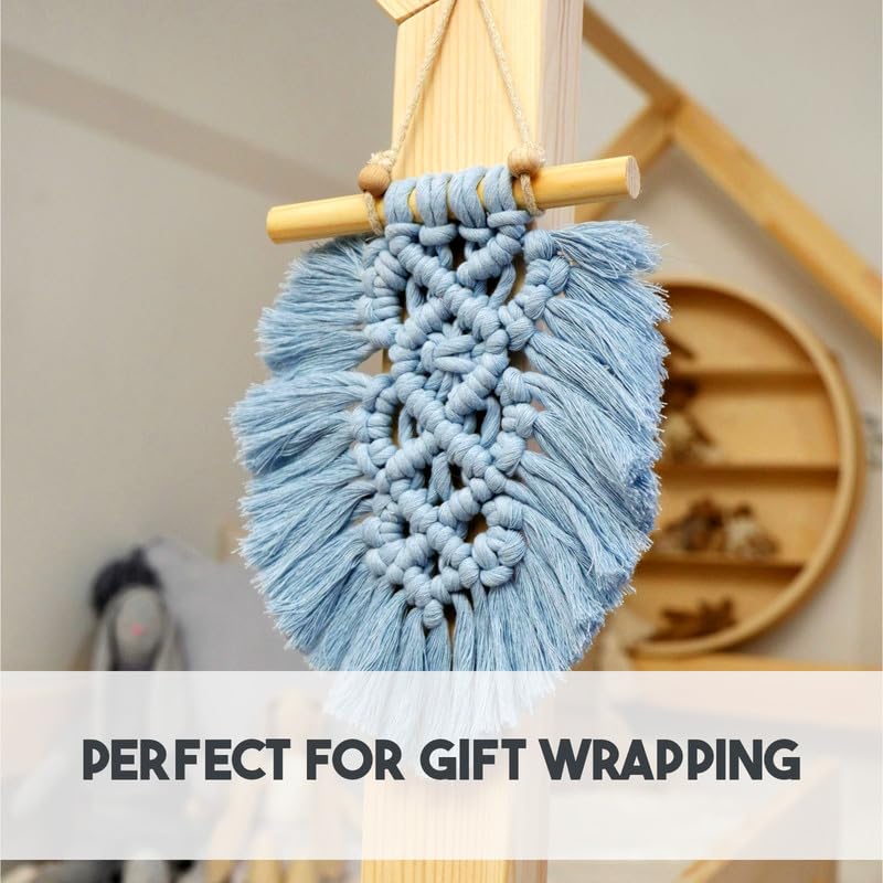 Premium Red Macrame Cord Twine, 10 m / 32 ft of 5 mm Thick Natural Cotton Thread Yarn Macrame Rope for DIY Crafts (Hank)
